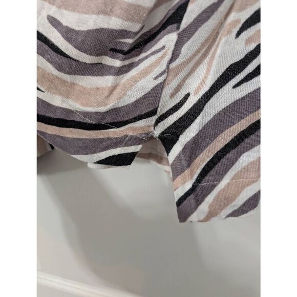 Kinross Linen‎ Sweater women's Large tan black neutral swirls modern lagenlook - Picture 5 of 7